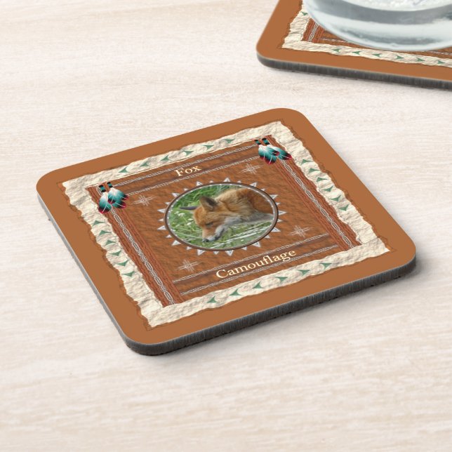 Fox - Camouflage Cork Untersetzer Set 6 (Linke Seite)