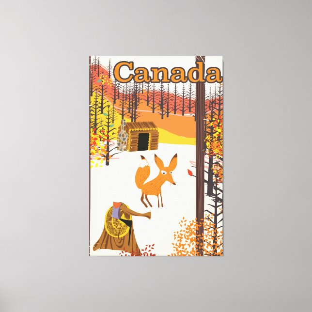 Fox Canada Vintage Reiseplakate Leinwanddruck (Vorderseite)