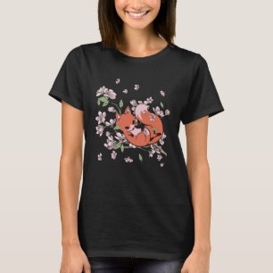 Fox Cherry Blossom Füchse Japanische Blume Sakura T-Shirt