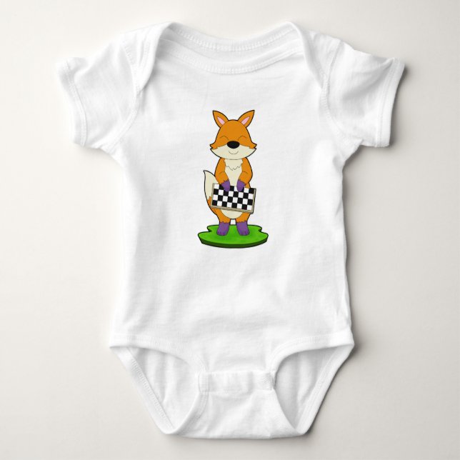 Fox Chess Chessboard Board game Baby Strampler (Vorderseite)