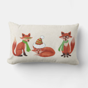 Fox Christmas Pillow Lendenkissen