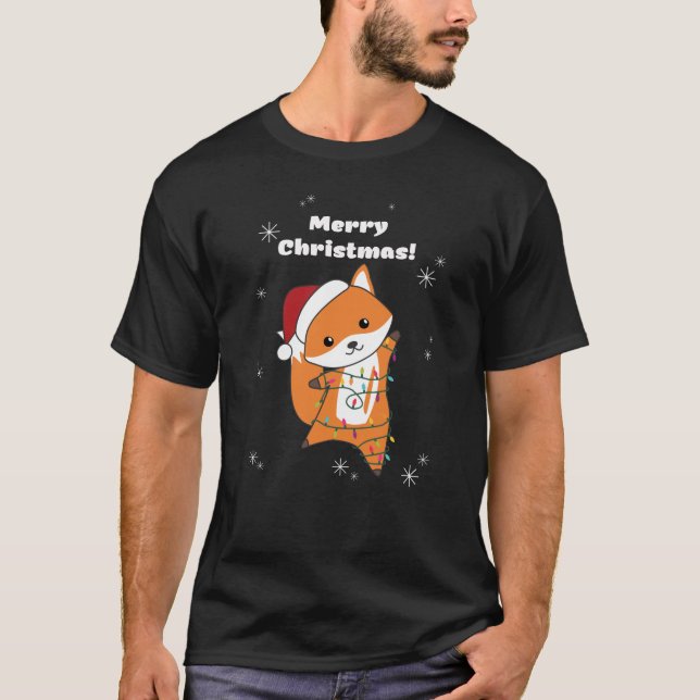 Fox Christmas Snow Winter Animals Foxes T-Shirt (Vorderseite)
