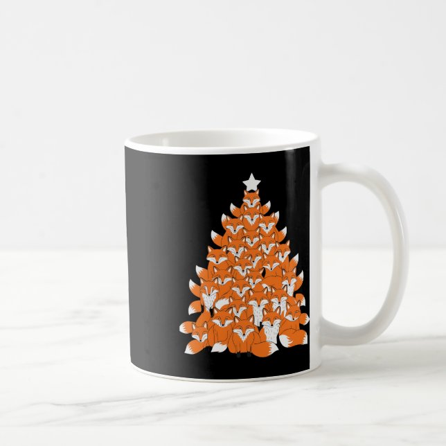 Fox Christmas Tree Fox Xmas Tree Funny Fox Christm Kaffeetasse (Rechts)