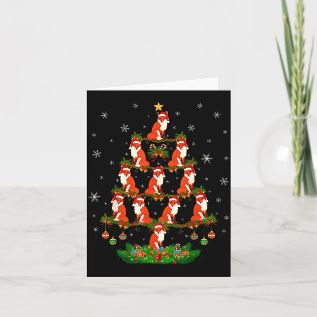 Fox Christmas Tree Funny Xmas Lover  Karte (Vorderseite)