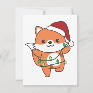 Fox Christmas Winter Animals Holiday Foxes Feiertagskarte