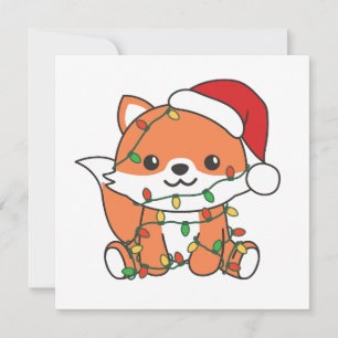 Fox Christmas Winter Animals Holiday Foxes Feiertagskarte