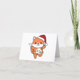 Fox Christmas Winter Animals Holiday Foxes Feiertagskarte