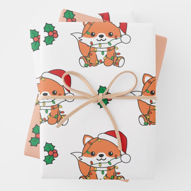 Fox Christmas Winter Animals Holiday Foxes Geschenkpapier Set (Beispiel)
