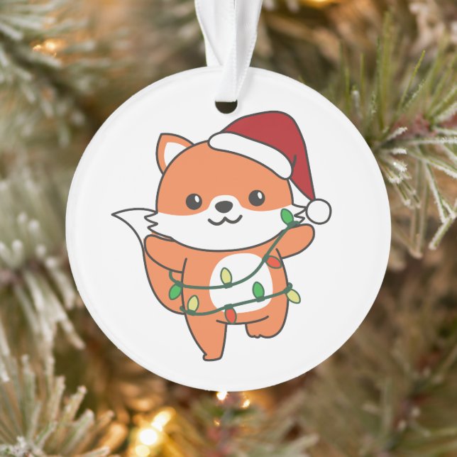 Fox Christmas Winter Animals Holiday Foxes Ornament (Baum)