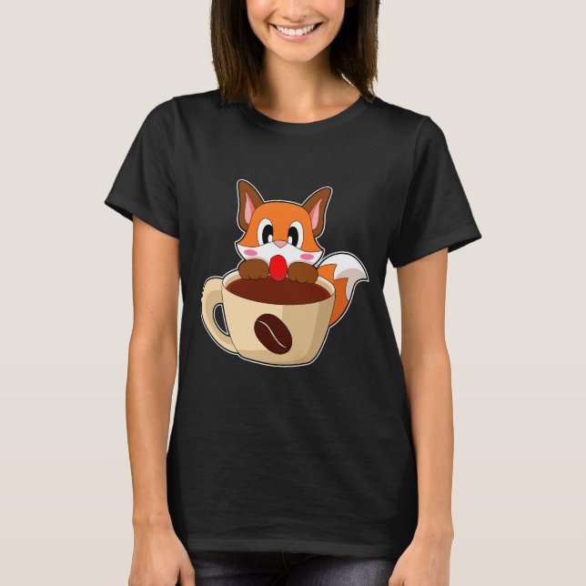 Fox Coffee Cup T-Shirt (Vorderseite)