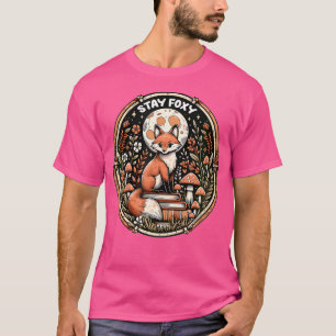 Fox Cotattcore Books Floral Niedlich Ästhetischer T-Shirt
