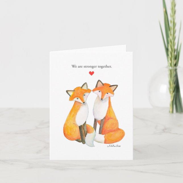 Fox Couple Foxy Couple Liebe Jubiläum Valentine Karte (Vorderseite)