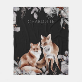 Fox Couple Winter Folies Weihnachten Personalisier Fleecedecke