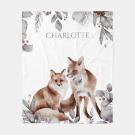 Fox Couple Winter Folies Weihnachten Personalisier Fleecedecke