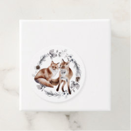 Fox Couple Winter Wreath Weihnachten Geschenkanhänger