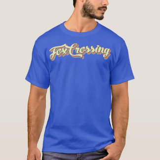 Fox Crossing TShirt Retro Art Baseball Schriftart