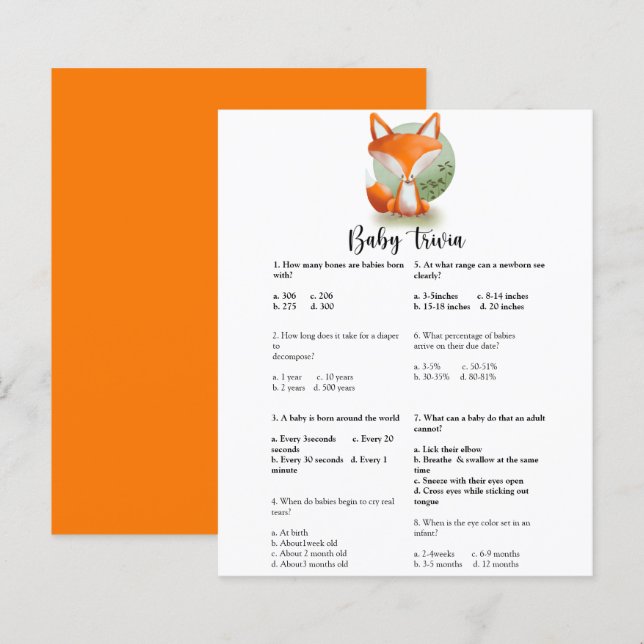 Fox cub Baby Trivia | Baby Showspiel (Vorne/Hinten)