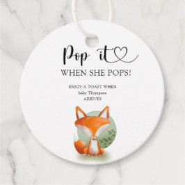 Fox cub - Pop es, wenn sie Pop Baby-Dusche Geschenkanhänger
