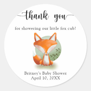 Fox cub - vielen Dank Runder Aufkleber