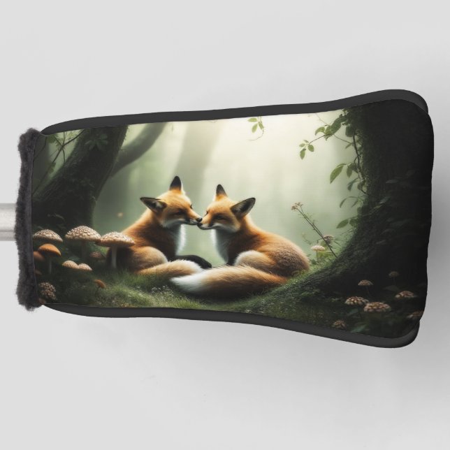 Fox Cuddle in Misty Forest Golf Headcover (Vorderseite)
