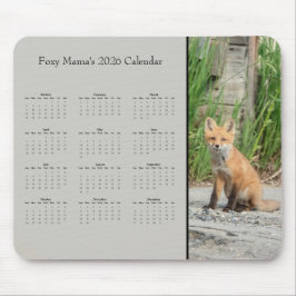 Fox - Customizable full year 2026 calendar Mousepad