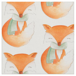 Fox Cut Aquarellkunst gemustertes Gewebe Stoff