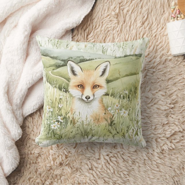 Fox Daisy Flowers Kissen (Decke)