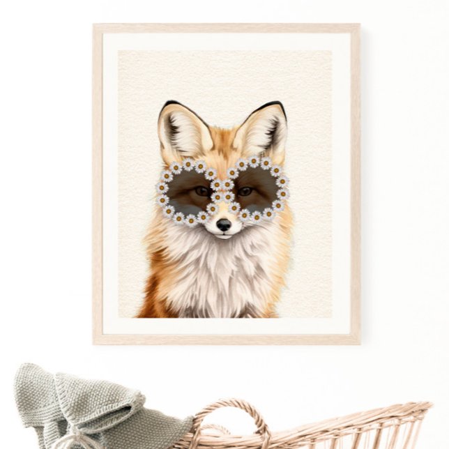 Fox Daisy Sunglasses Woodland Kinderzimmer Poster (Von Creator hochgeladen)