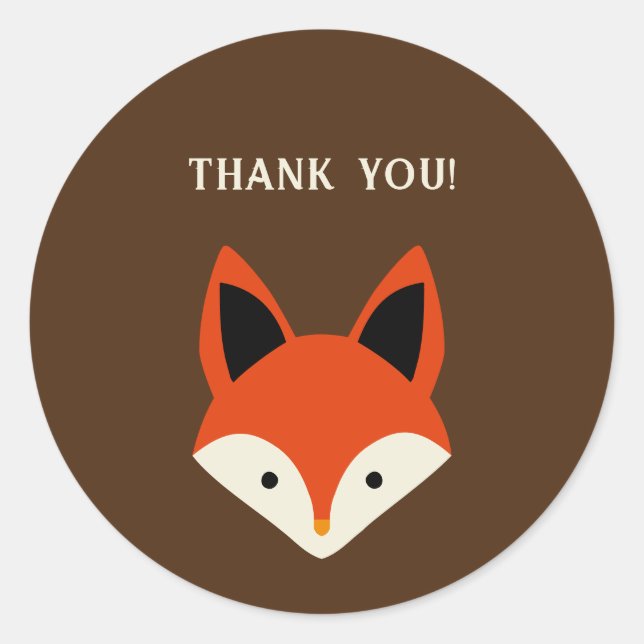 Fox Danke Runder Aufkleber (Vorderseite)