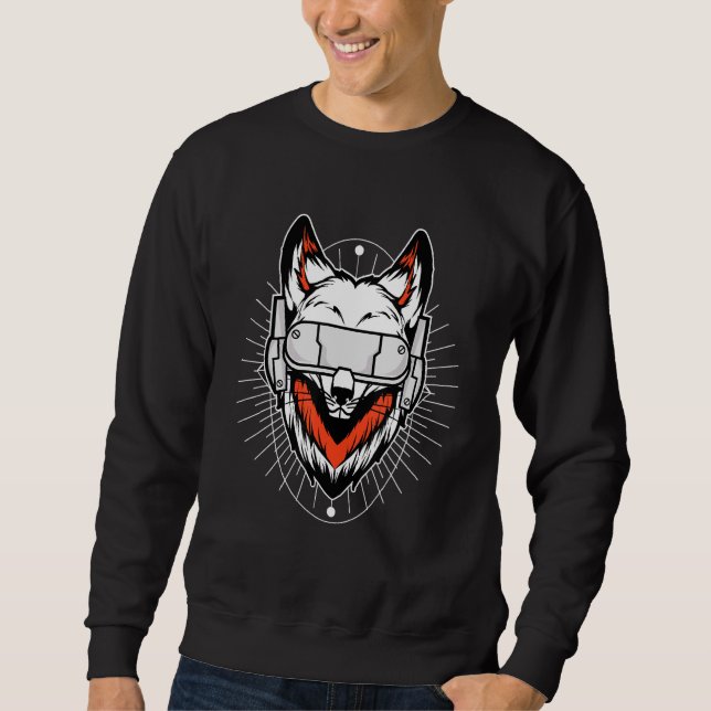 Fox Day Night Gaming I Headset Animal Fox Gamer Wi Sweatshirt (Vorderseite)