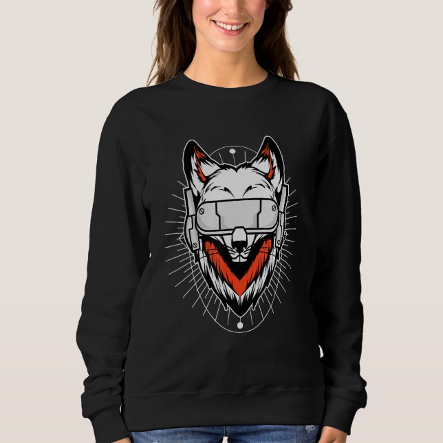 Fox Day Night Gaming I Headset Animal Fox Gamer Wi Sweatshirt (Vorderseite)