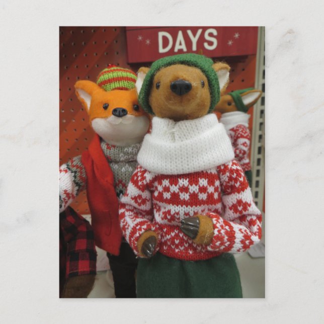 Fox & Deer Dekoration Postkarte (Vorderseite)