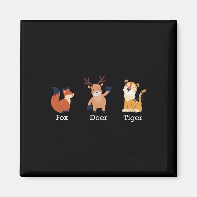 Fox Deer Tiger Tiere subtil Anti Trump Magnet (Vorne)