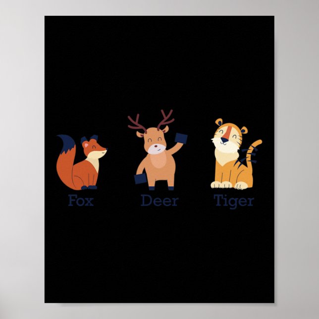 Fox Deer Tiger Tiere subtil Anti Trump Poster (Vorne)
