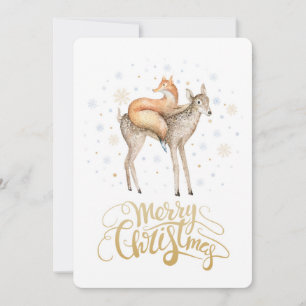 Fox Deer Winter Snow Frohe Weihnachten