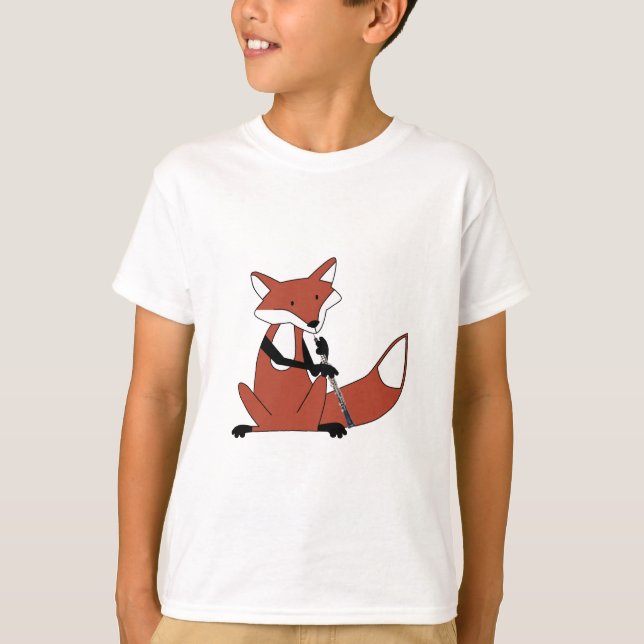Fox, der das Oboe spielt T-Shirt (Vorderseite)