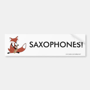 Fox, der das Saxophon spielt Autoaufkleber