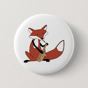 Fox, der das Saxophon spielt Button