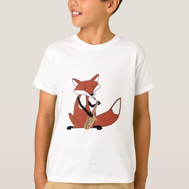 Fox, der das Saxophon spielt T-Shirt (Vorderseite)