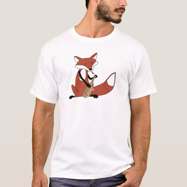 Fox, der das Saxophon spielt T-Shirt (Vorderseite)
