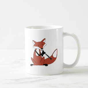 Fox, der den Clarinet spielt Kaffeetasse