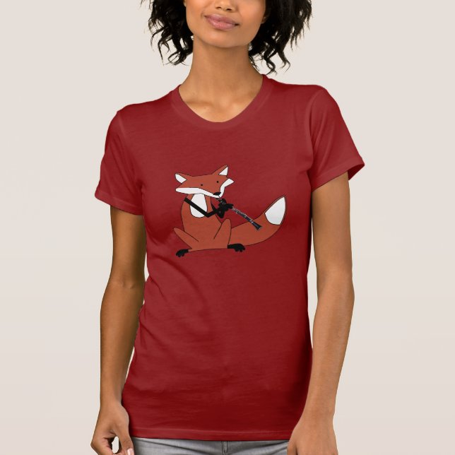 Fox, der den Clarinet spielt T-Shirt (Vorderseite)