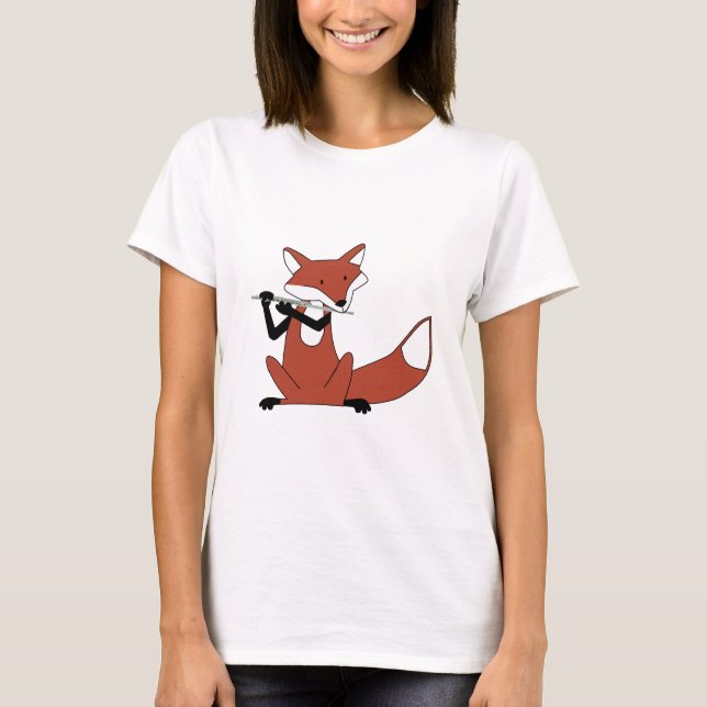 Fox, der die Flöte spielt T-Shirt (Vorderseite)