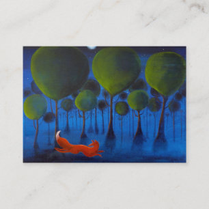 Fox, der in Waldland nachts läuft Visitenkarte