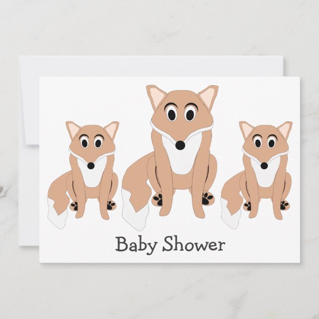 Fox Design Baby Dusche Einladung (Vorderseite)