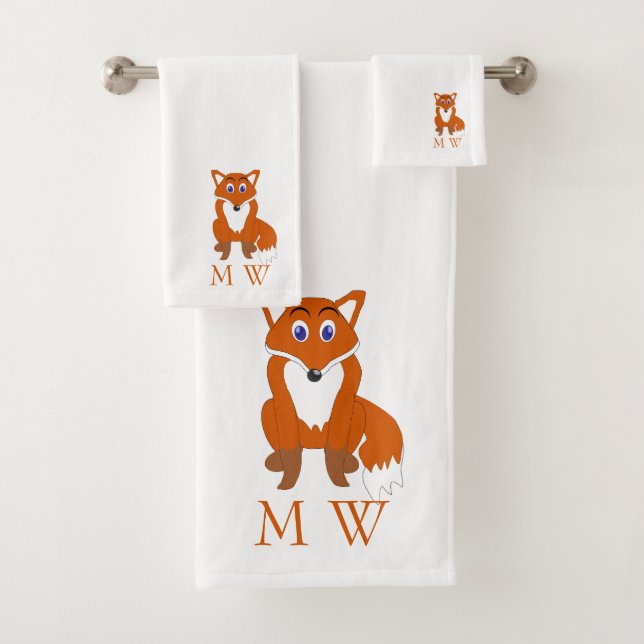 Fox Design Monogrammed Badhandtuch Set (Insitu)