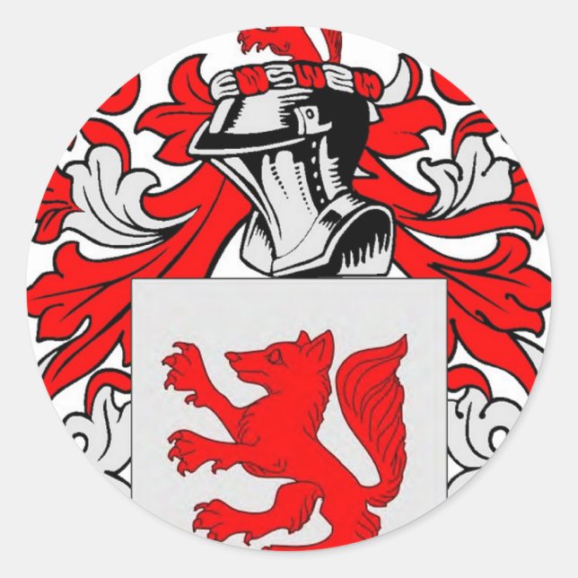 Fox (deutsch)-Wappen Runder Aufkleber (Vorderseite)