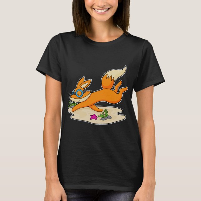 Fox Diver Schwimmbrille T-Shirt (Vorderseite)