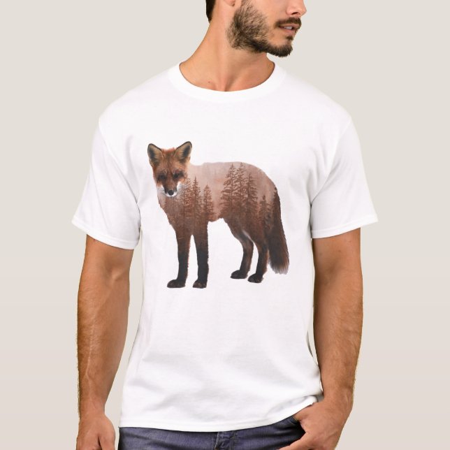 Fox Double Exposure Poster T - Shirt (Vorderseite)