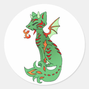 Fox-Drache Runder Aufkleber